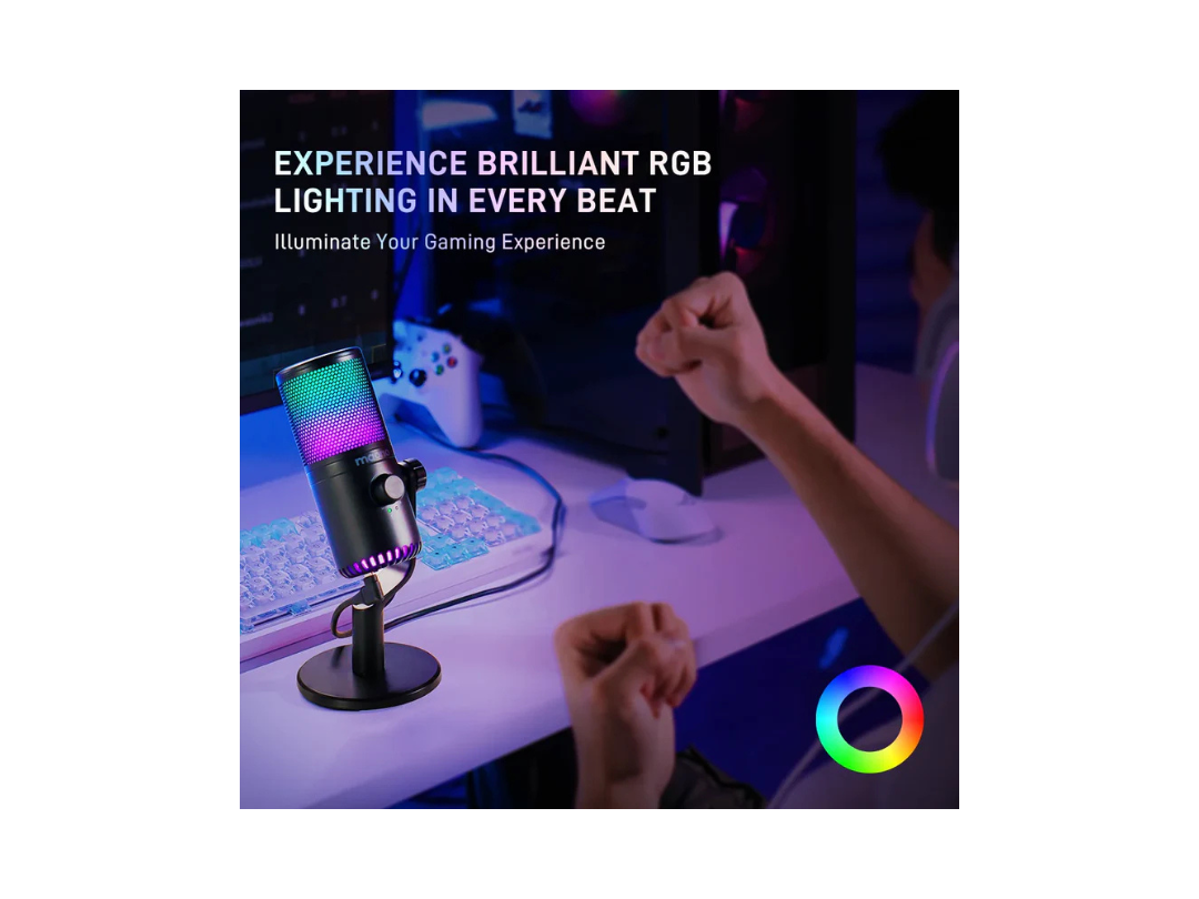 MAONO DM30 White Gaming USB Microphone, Programmable PC Computer Condenser Mic for Streaming, Podcasting, Recording, Twitch, YouTube, Discord, with RGB Lights, Mute, Gain, Zero Latency Monitoring MAONO DM30 White Gaming USB Microphone, Programmable PC Computer Condenser Mic for Streaming, Podcasting, Recording, Twitch, YouTube, Discord, with RGB Lights, Mute, Gain, Zero Latency Monitoring